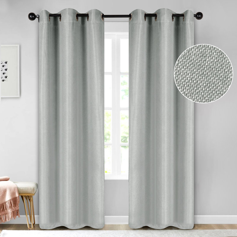 Panneaux de rideaux obscurcissants et isolants en polyester, L 42 po x L 96 po, Chrome chrome