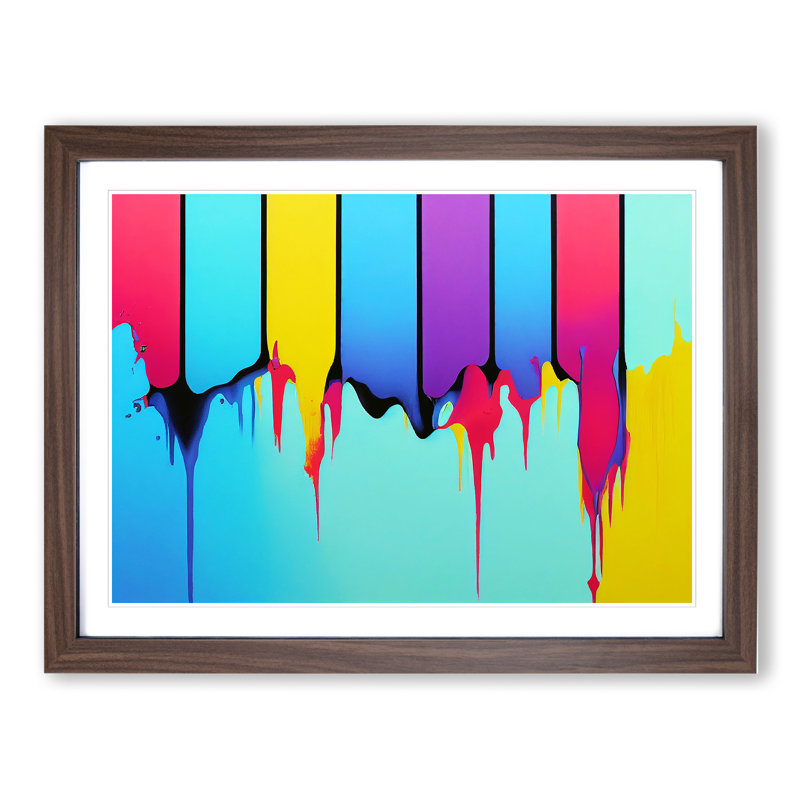 Stimulating Modern Abstract Art - Framed Print, 34cm H x 46cm W x 2cm D, Walnut