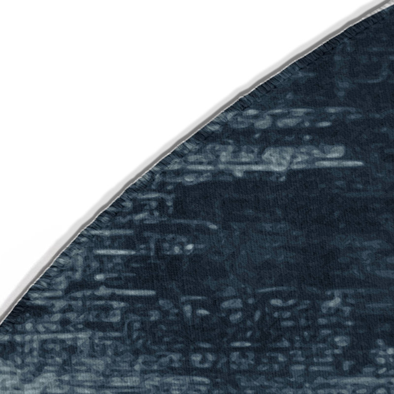 Watercolor Gray Indoor and Outdoor Area Rug, Round 5'