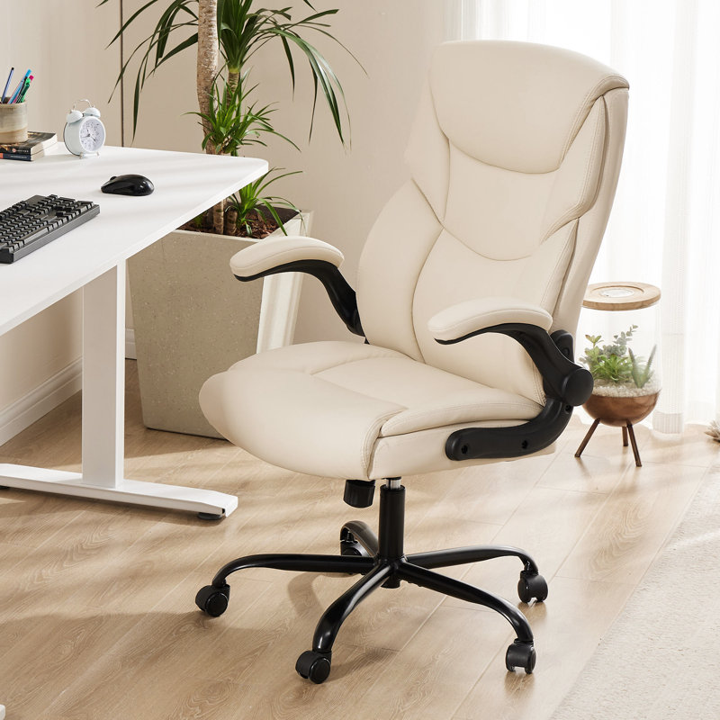 Fauteuil de direction ergonomique en simili cuir Iz, Simili cuir blanc