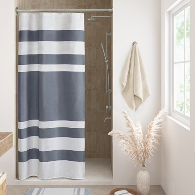 Spa Waffle Shower Curtain with 3M Treatment