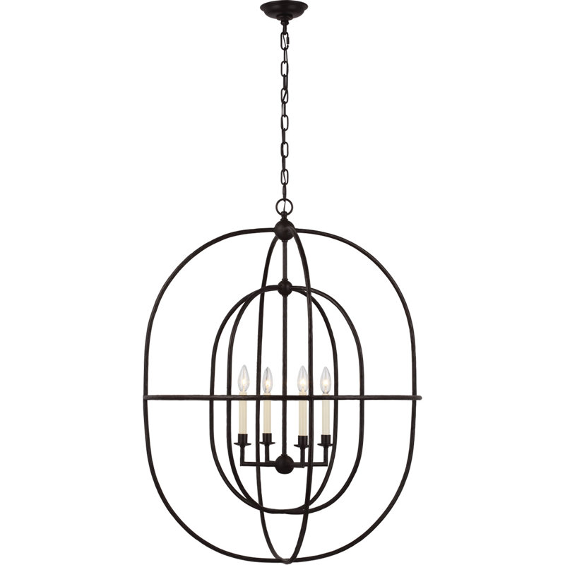 Chapman & Myers Desmond Open Double Oval Lantern, Aged Iron