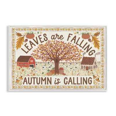 «Leaves Are Falling Scene», art de la giclée encadrée par Laura Marshall