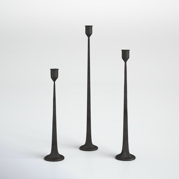 Salah 3 Piece Iron Tabletop Candlestick Set