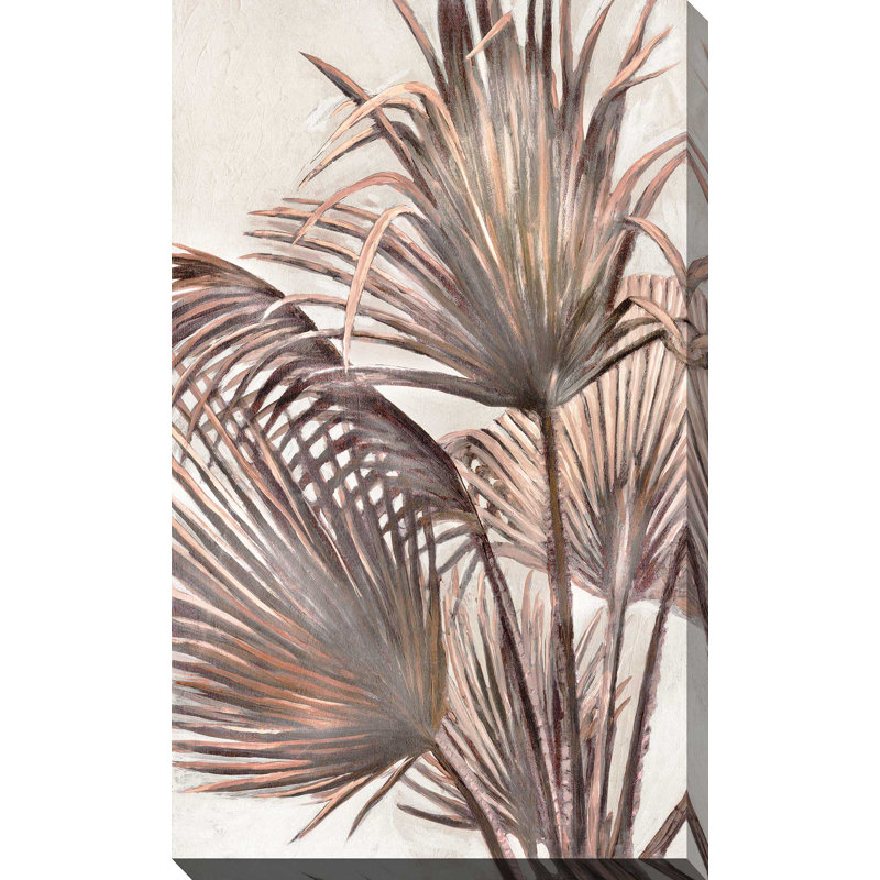 Sedona Palm II par Merri Pattinian - Peinture, L 18 po x H 30 po, Toile tendue