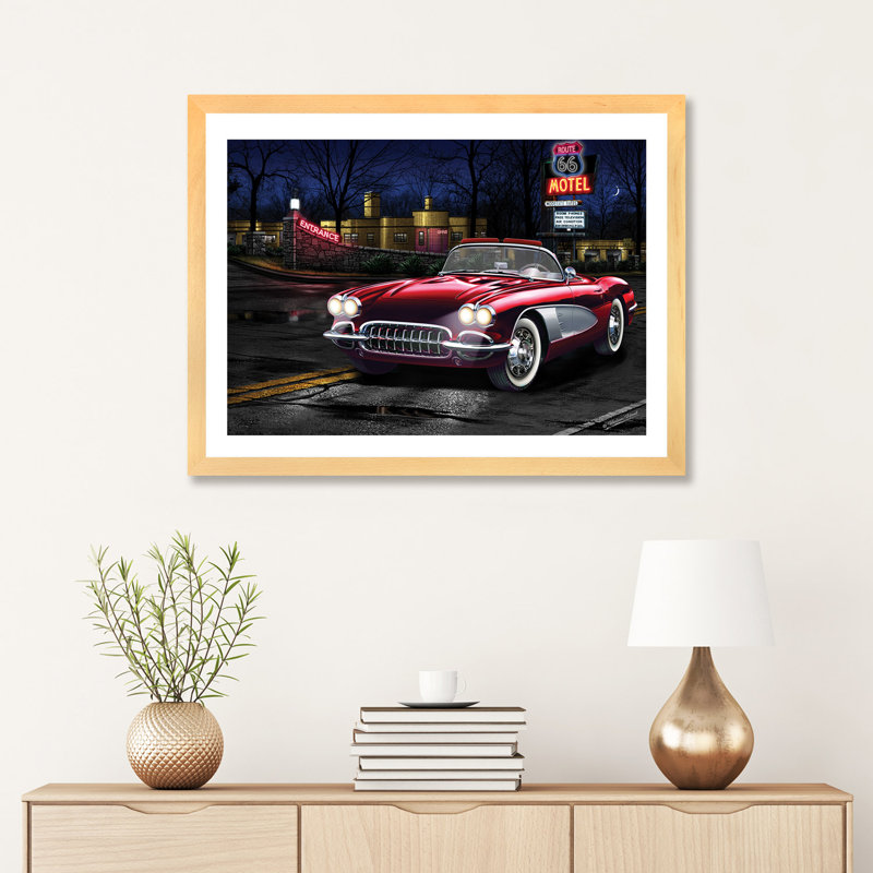 «Vette 66», reproduction d'art, Papier bois naturel, H 16 po x l 24 po x P 1 po