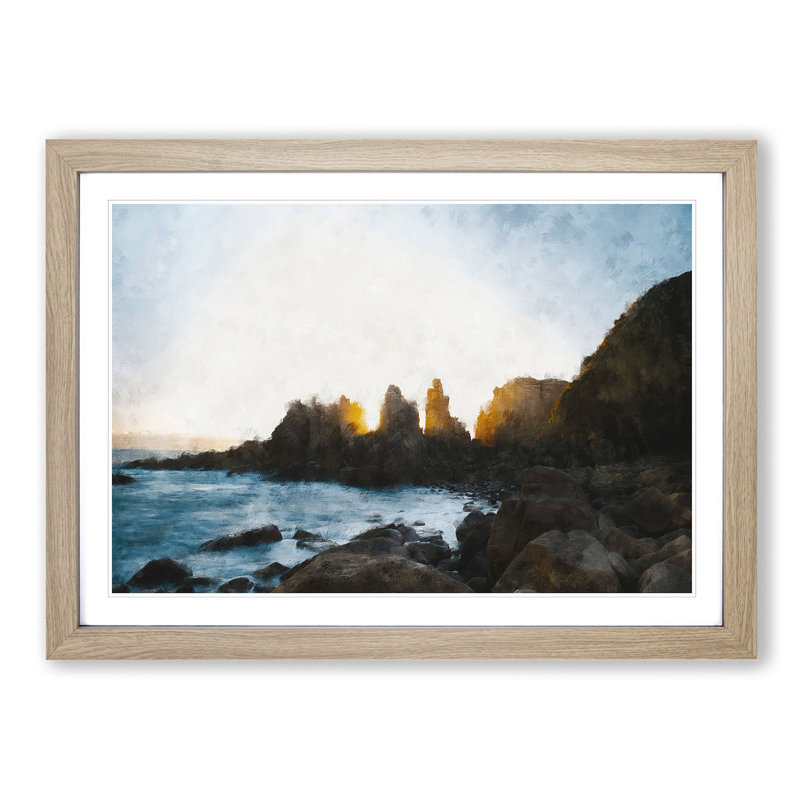 Phillip Island in Australia - Picture Frame Graphic Art Print, Oak, 62cm H x 87cm W x 2cm D
