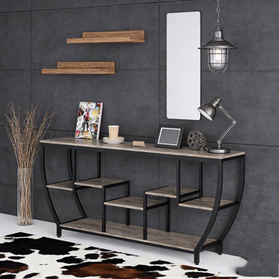 Table de console d'entrée industrielle avec tablettes