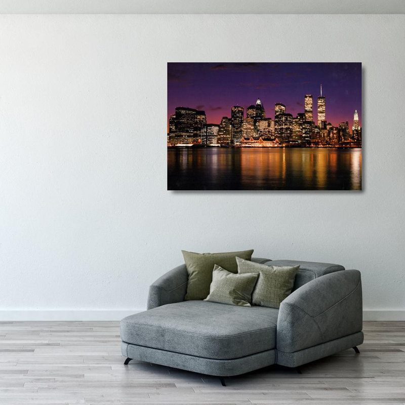 New York, horizon la nuit, H 26 po x l 40 po