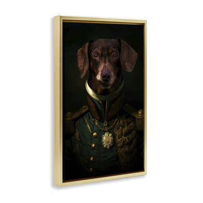 Cadre flottant Dapper Dachshund Portrait, design par Kelley Parker