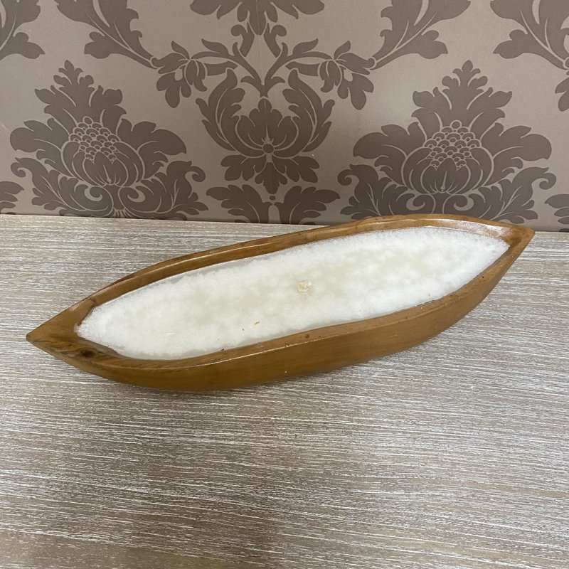 Unscented Novelty Candle with Solid Wood Holder