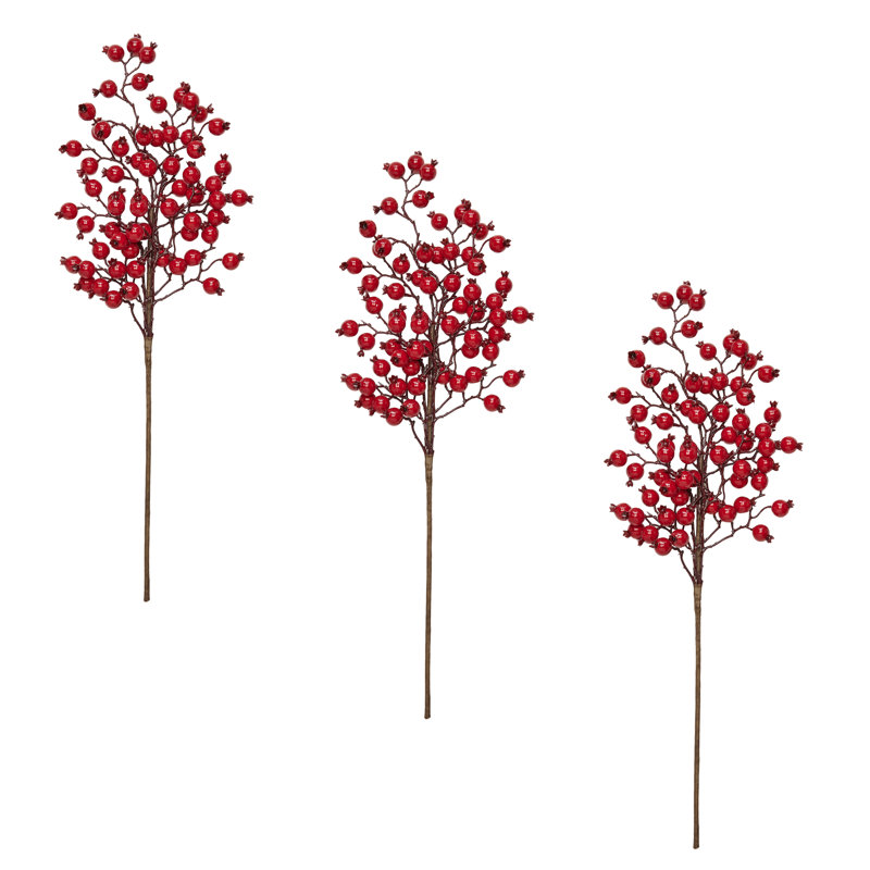 24" Artificial Red Berries Holiday Spray