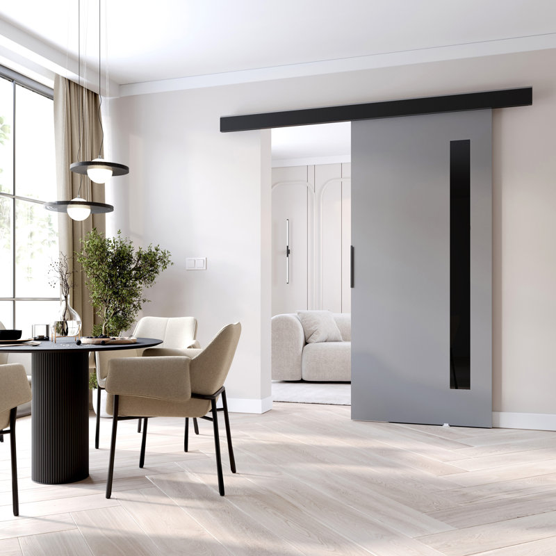 Sliding Door Prim G, Interior Door, 106cm x 205cm, Grey/Black
