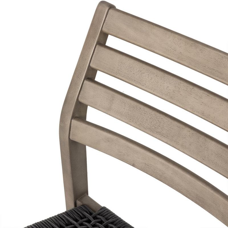 Outdoor Dining Side Chair, Gray/Black