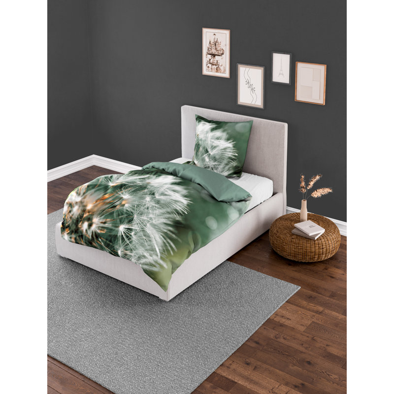 Bierbaum 5084 Sateen Floral Duvet Cover Set with Pillow Shams
