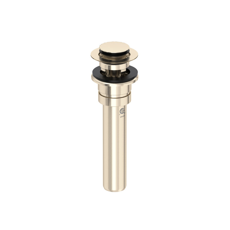 Push Drain with Overflow, Satin Nickel