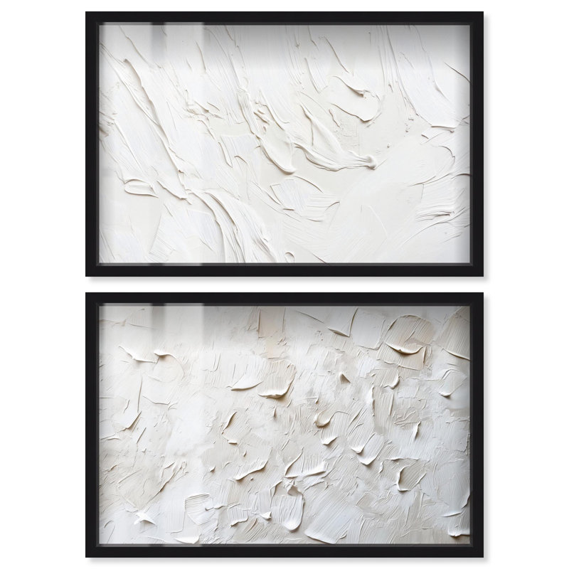 «Golden Tranquility Abstract Duo Set Shadowbox», art mural minimaliste par Art Remedy, H 11 po x l 16 po, Noir