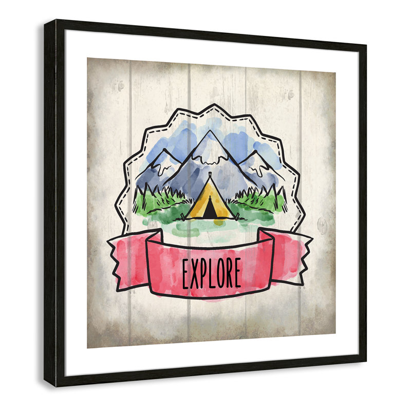 «Adventure is out There 2», art encadré, 26.5" H x 26.5" W x 1.18" D, Cadre boîte à grain de bois noir