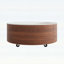 Table basse ronde et mobile avec roulettes, 2 tiroirs-130476703