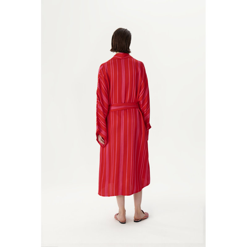 Shawl Neck Kimono Red