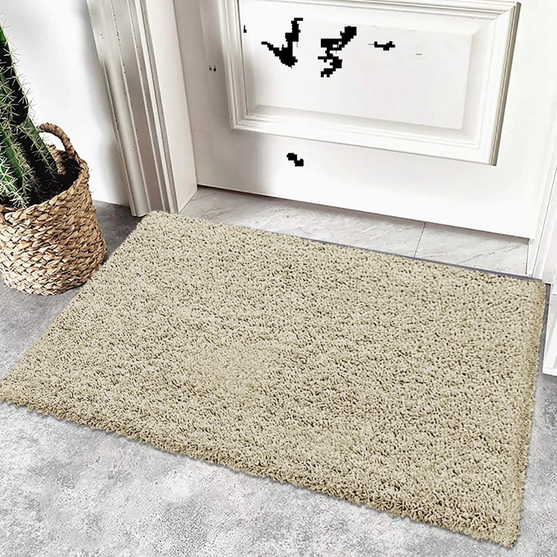 Solid Colour Shag Area Rug, Rectangle 60 x 110 cm