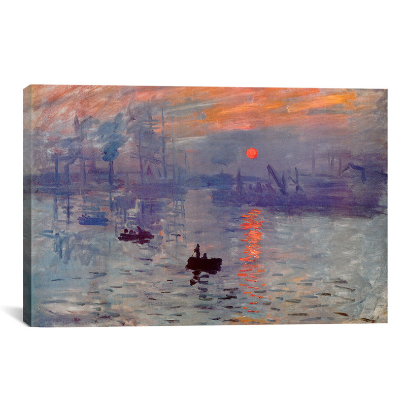 « lever l’impression » par claude monet, reproduction d’art sur toile tendue, H 40 po x l 60 po x P 1,5 po
