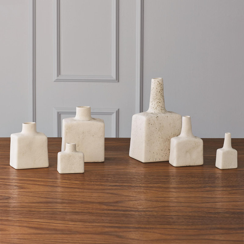 Short Stack Bottle-Reactive Ivory, 4" H x 3.5" W x 2.25" D