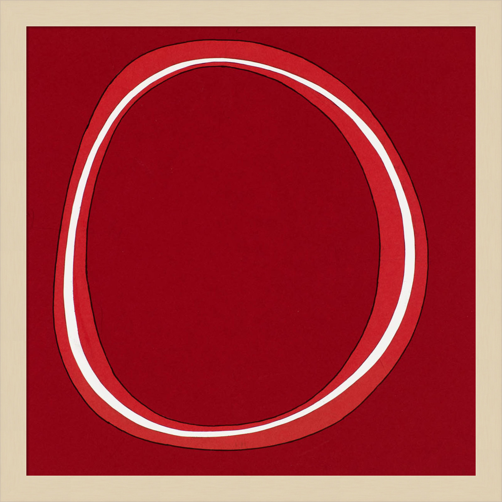Red Circle Print by Alex Dunn, 17" H x 17" W, Brown