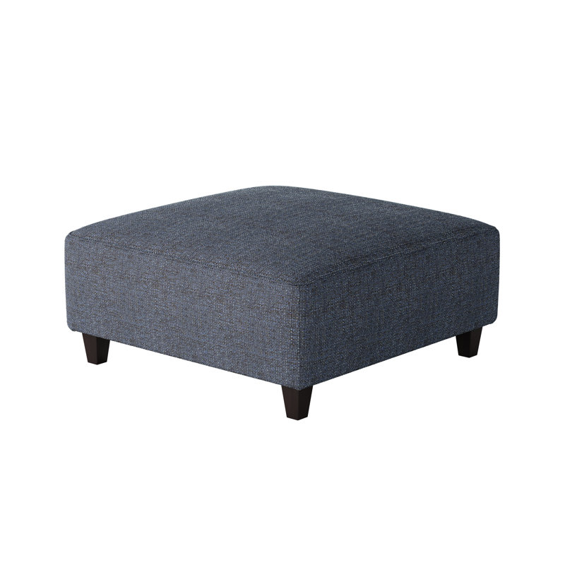 Aurora Upholstered Ottoman, Sugarshack Navy Revolution Performance Fabrics