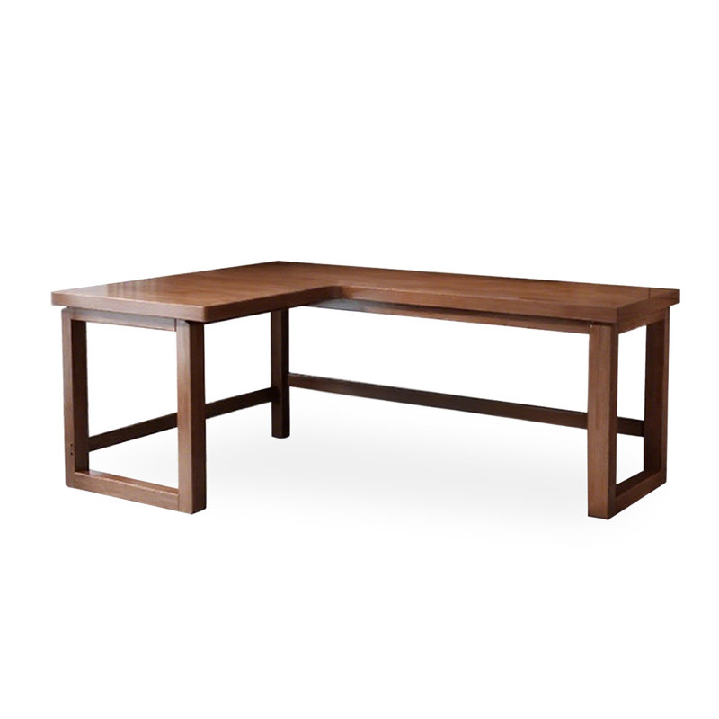 Bureau rectangulaire en bois massif brun noisette, H 29,53 po x l 78,74 po x P 47,24 po, Retour à gauche