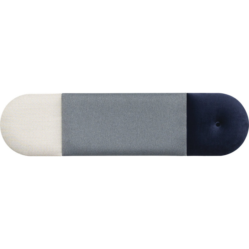 Malwae 11.8"" x 47.2"" Upholstered Wall Paneling in Navy Blue/Grey