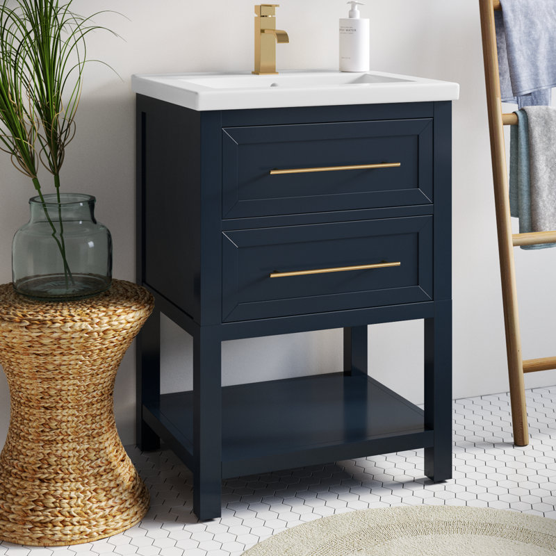 Ensemble de meuble-lavabo simple 24 po Bickley, Bleu minuit