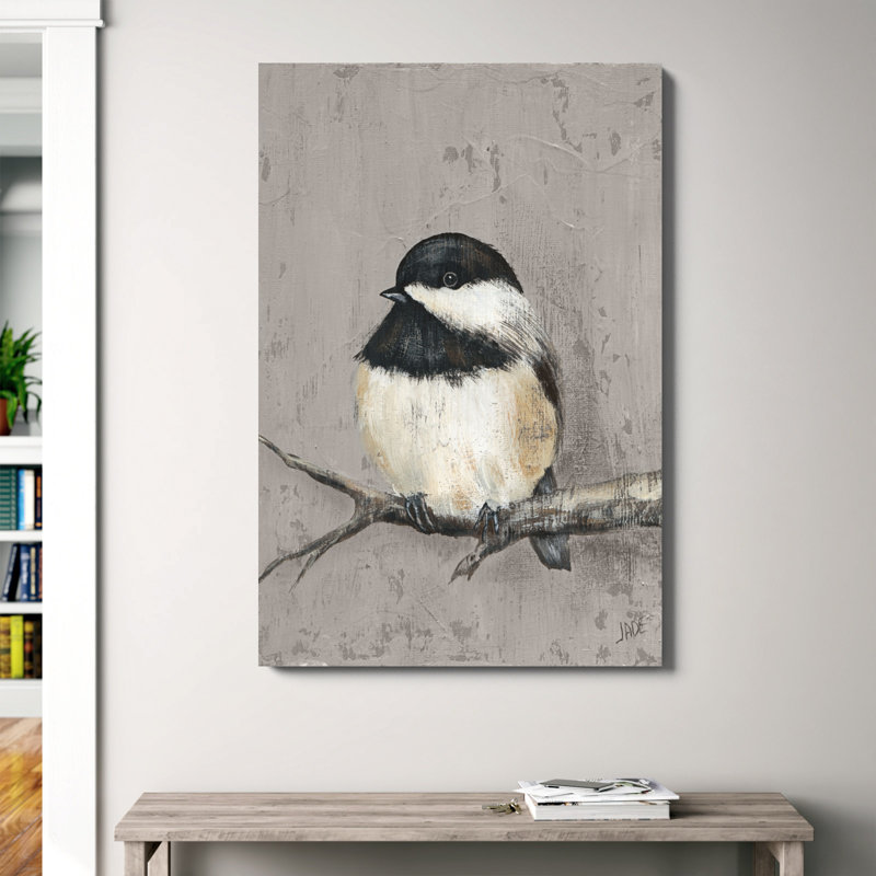 «Winter Bird IV» par Jade Reynolds, reproduction d'art sur toile, H 48 po x l 32 po, Toile tendue