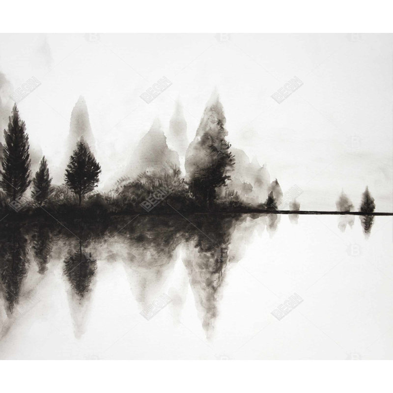 Reflection - Toile d'arbres de salon pour une décoration intérieure élégante