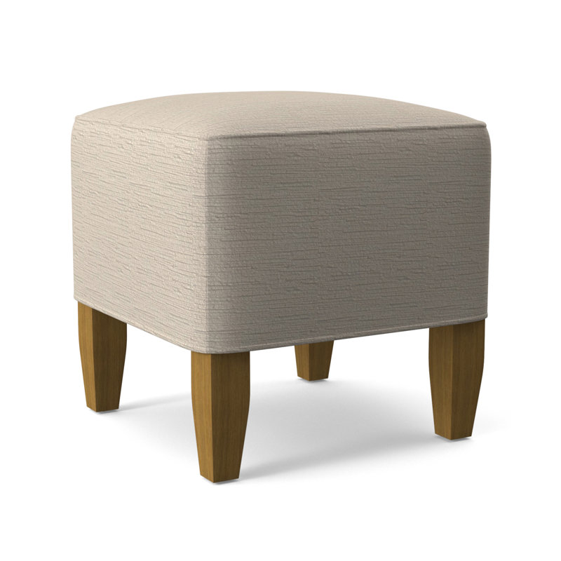 Brooklyn Upholstered Ottoman, Beige Performance Fabric; 0851-73, Honey Finish
