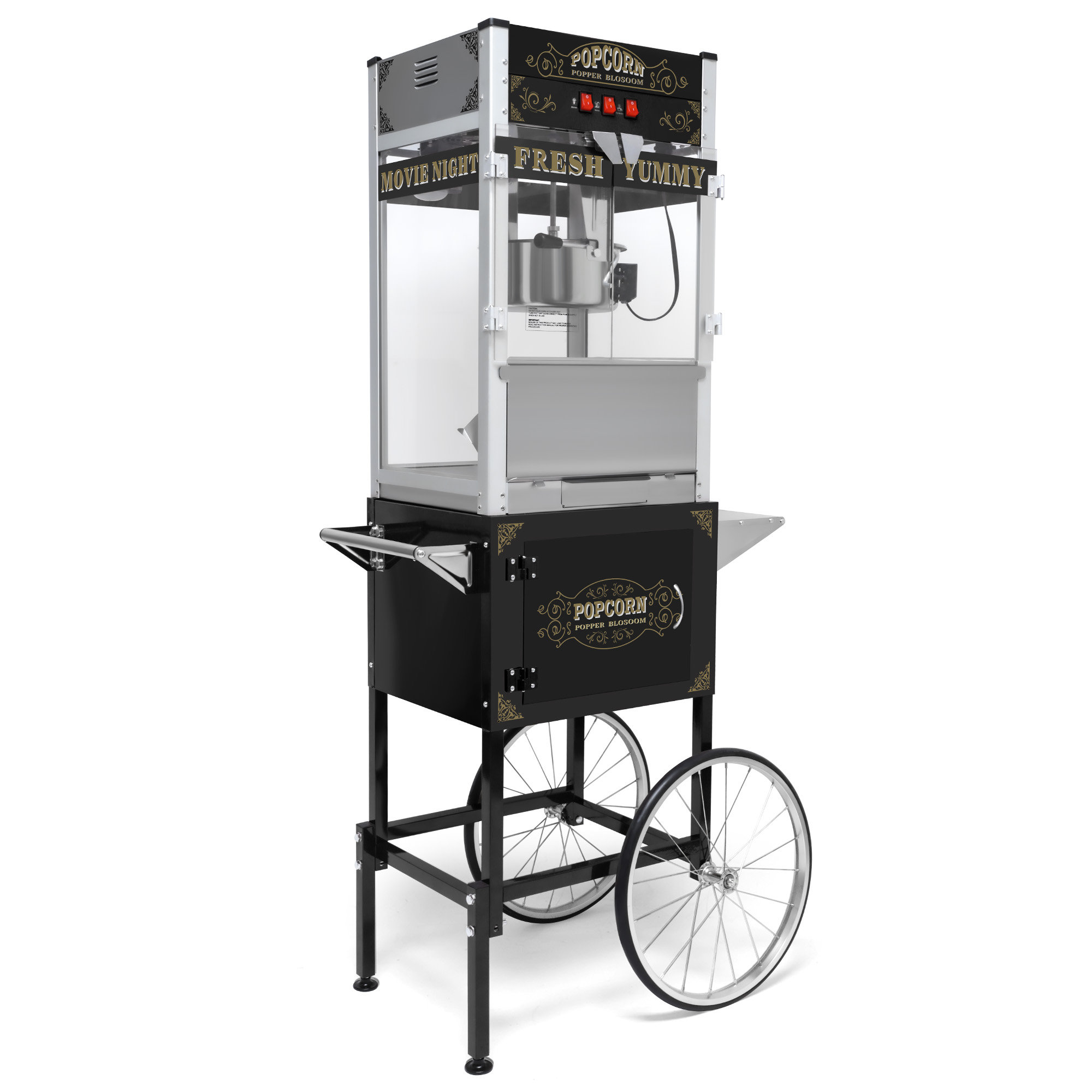 Popcorn Storage Machine EvoNet Antique-style Popcorn Machine With Cart - 16