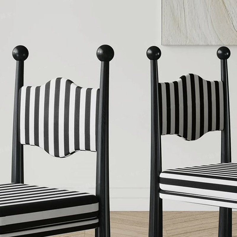 Black Solid back side Chair(Set of 2)