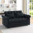 Loveseats Sofa Bed With Pull-Out Bed,Adjsutable Back-Black