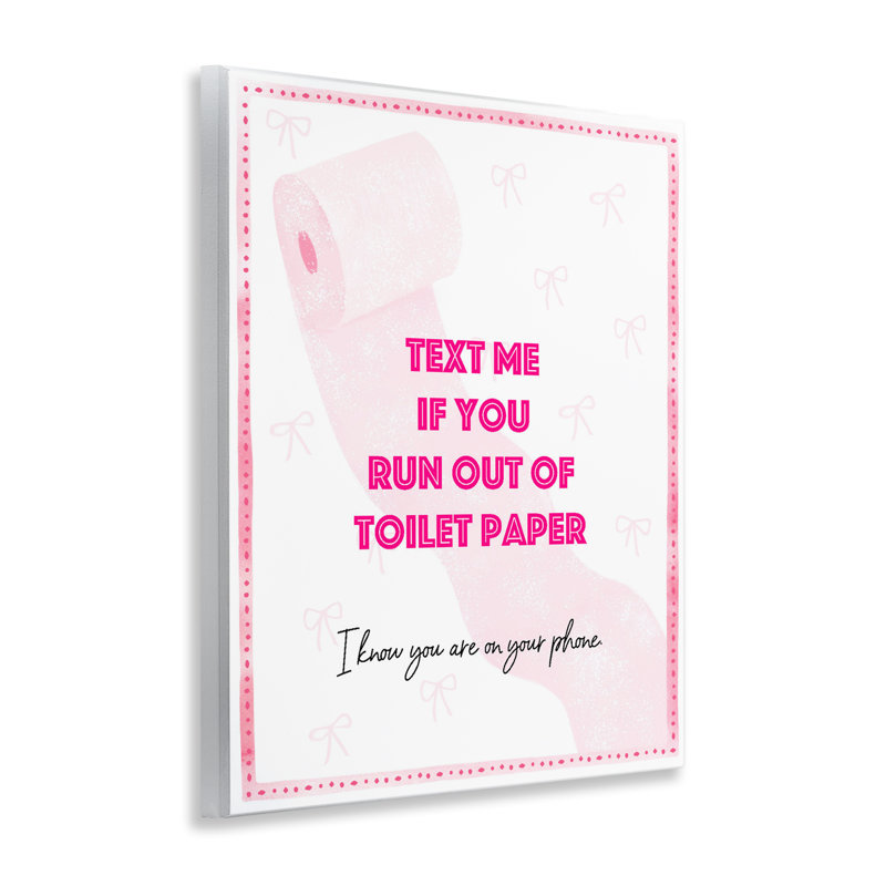 Texte rose pour plaque murale papier hygiénique, design par Ziwei Li