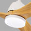 Ventilateur de plafond intérieur chaud 52 pouces avec lumière DEL à intensité variable 3 pales en bois massif, télécommande, moteur à courant continu-501348325