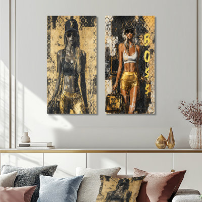 Gold Gym Model Peak Performance I – Black Fitness Metal Wall Art Print Set of 2