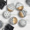 Boules de Noël en verre abstraites - 3 po (80 mm) - blanc et noir - 6 carats