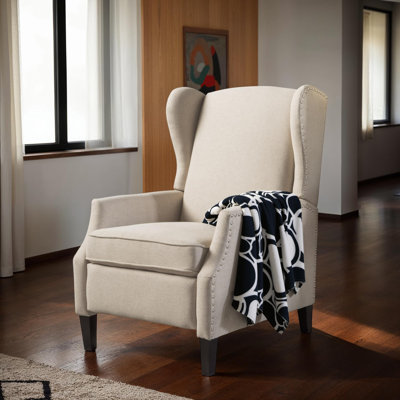 Elegant Wingback Recliner Chair, Extra Padded Cushion and Soft Fabric for Cozy Living Spaces