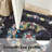 Black Floral Washable Rug Indoor Carpet-307352184