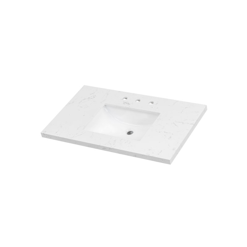 Comptoir de meuble-lavabo en pierre reconstituée 37 po avec lavabo encastré