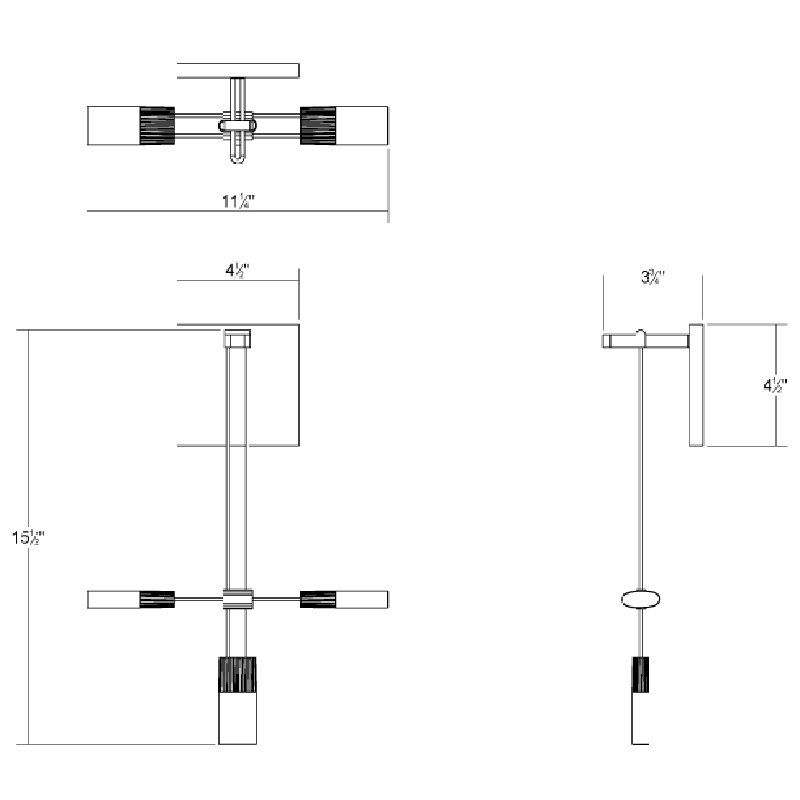 Suspenders® 3 - Light LED Armed Sconce