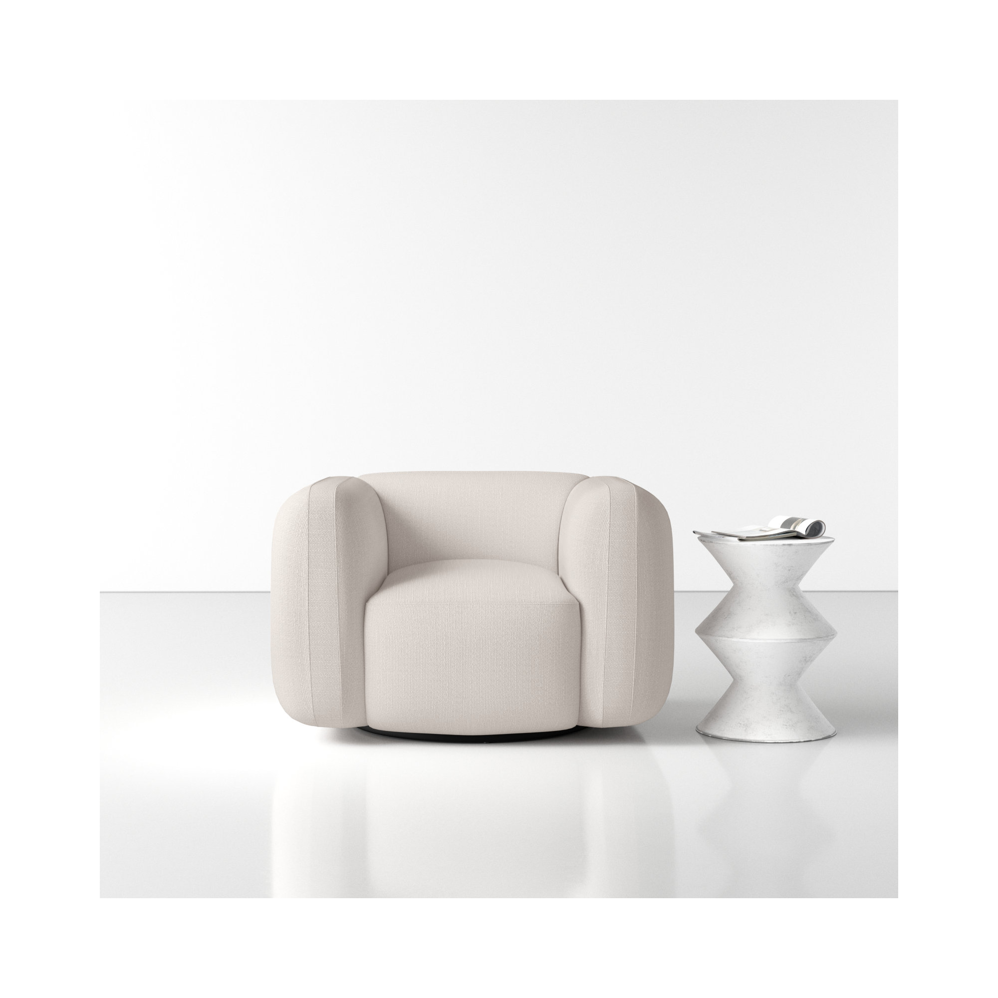 Lainey Upholstered Swivel Armchair, Gibson Wheat