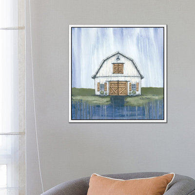 White Garden Barn 1 Piece Wall Art on Canvas