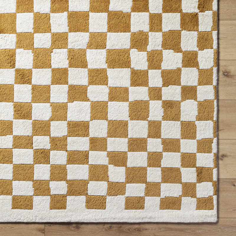 Damier Wool Plaid Area Rug, Rectangle 10' x 14'