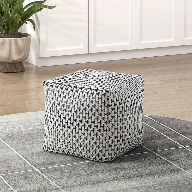 Pouf carré en tissu d'ameublement en tissu jacquard moderne, repose-pieds, repose-pieds antidérapant, fauteuil à billes, repose-pieds 1pc